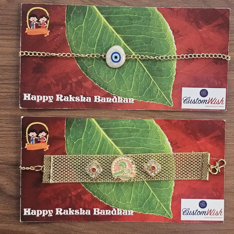 Evil Eye and Stone Lumba Rakhi Set